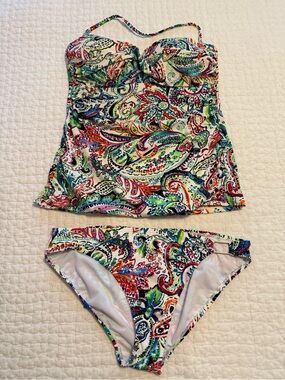Lauren Ralph Lauren Multicolor Paisley Tankini Set - White Base